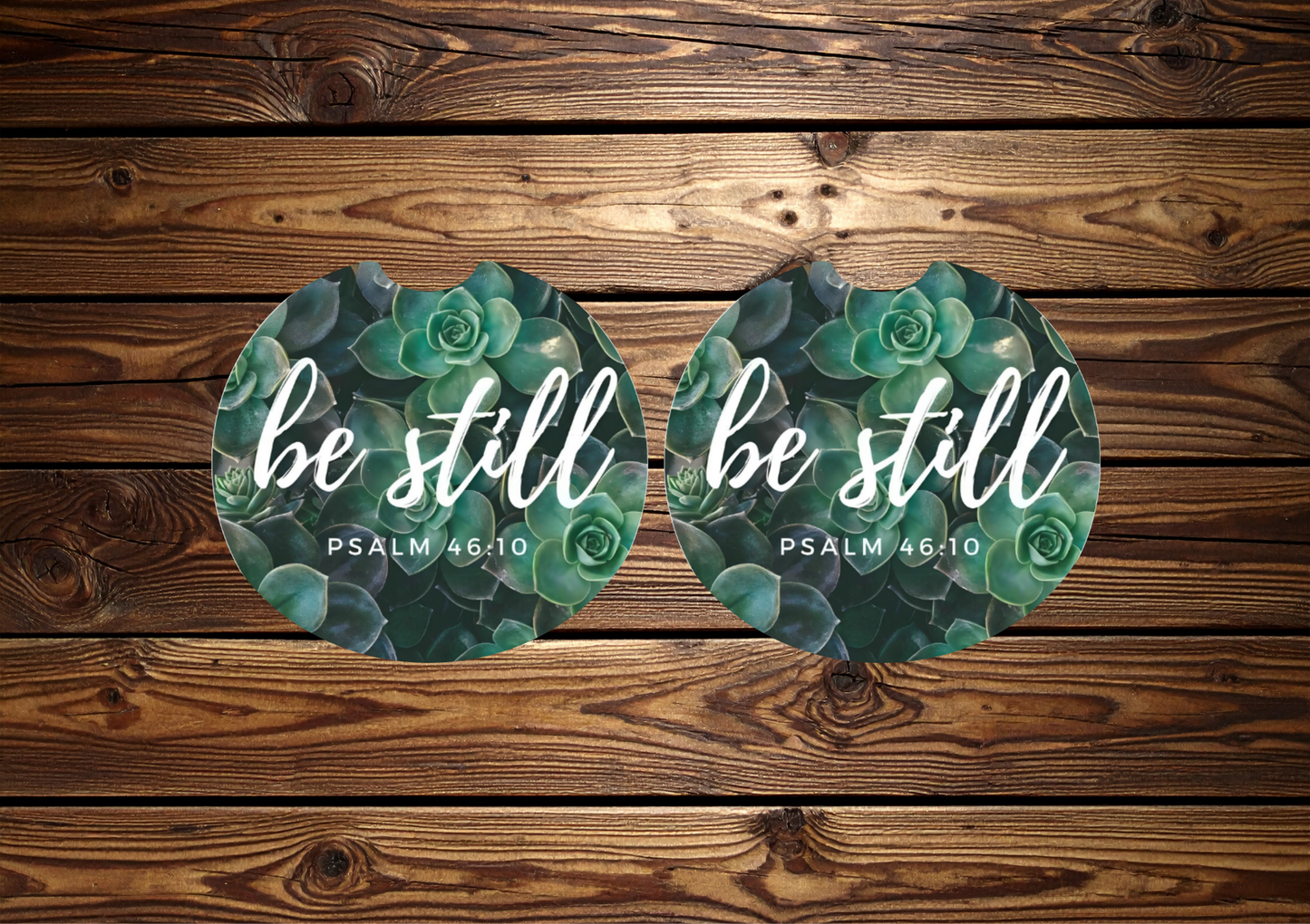Green Be Still Car Coasters
