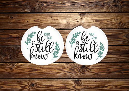 Be Still & Know Car Coasters