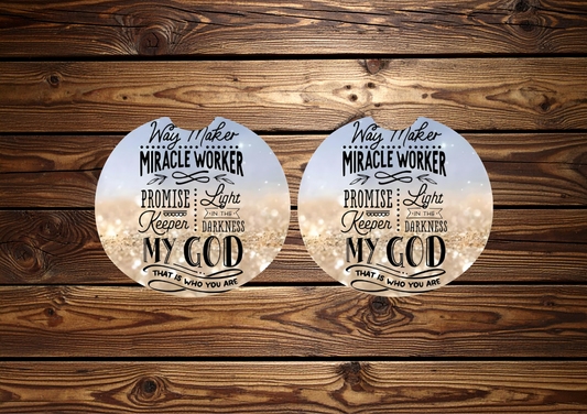 My God Car Coasters